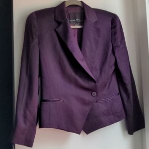 Vintage Yansi Fugel 100% Silk Purple Blazer sz 4
